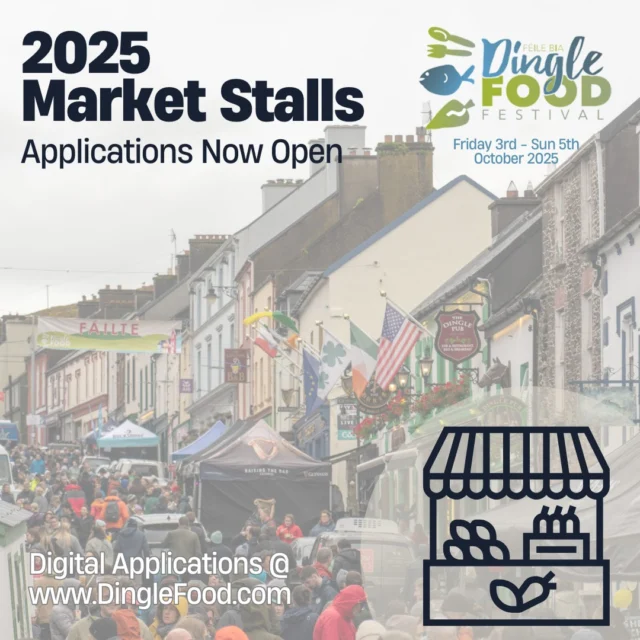 🌟2025 Dingle Food Festival: Market Stall Applications Now Open! 🌟

For the first time, we're excited to announce that market stall applications for the 2025 festival are fully digital! 📲✨

Be sure to complete your application thoroughly and get it in ASAP to secure your spot at this year’s festival. Don’t miss out on the chance to showcase your products!

Apply now at dinglefood.com/marketapplications 🎉

#DingleFoodFestival2025 #MarketStalls #ApplyNow #FestivalVibes
